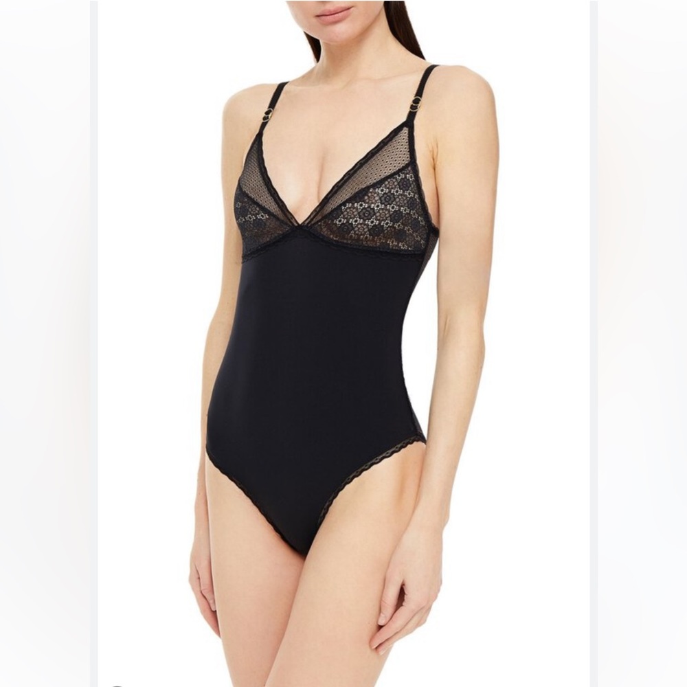 STELLA MCCARTNEY***Amber Imaging Black Lace Bodysuit***Small $170